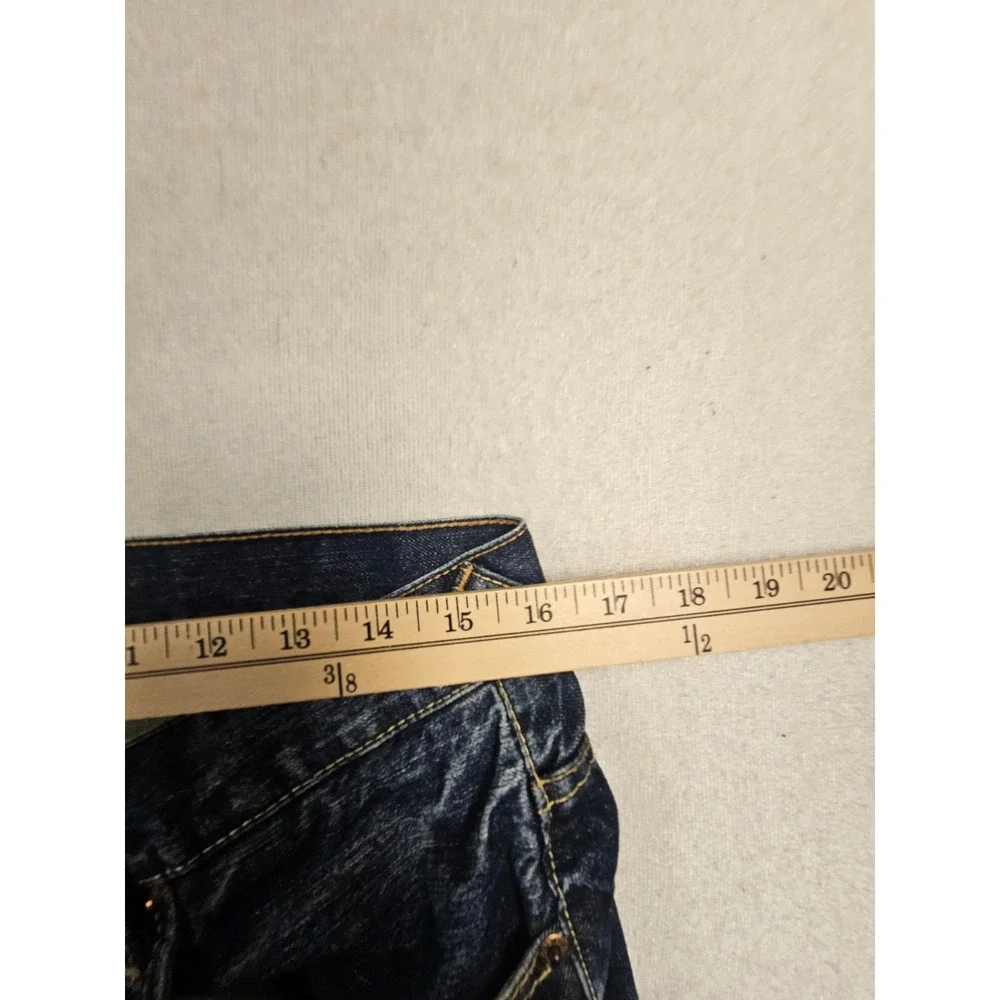 True Religion Ricky Super T Straight Leg Jeans Mens 32 Dark Wash Contrast Stitch